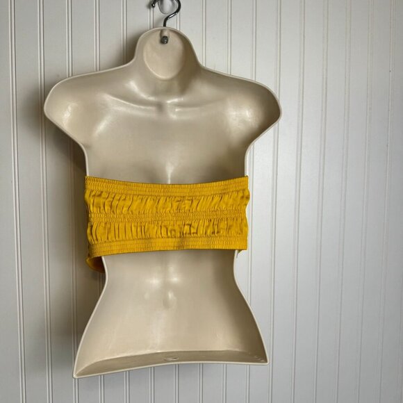 Free People Intimately Yellow Satin Bandeau Top D16 - Picture 2 of 6